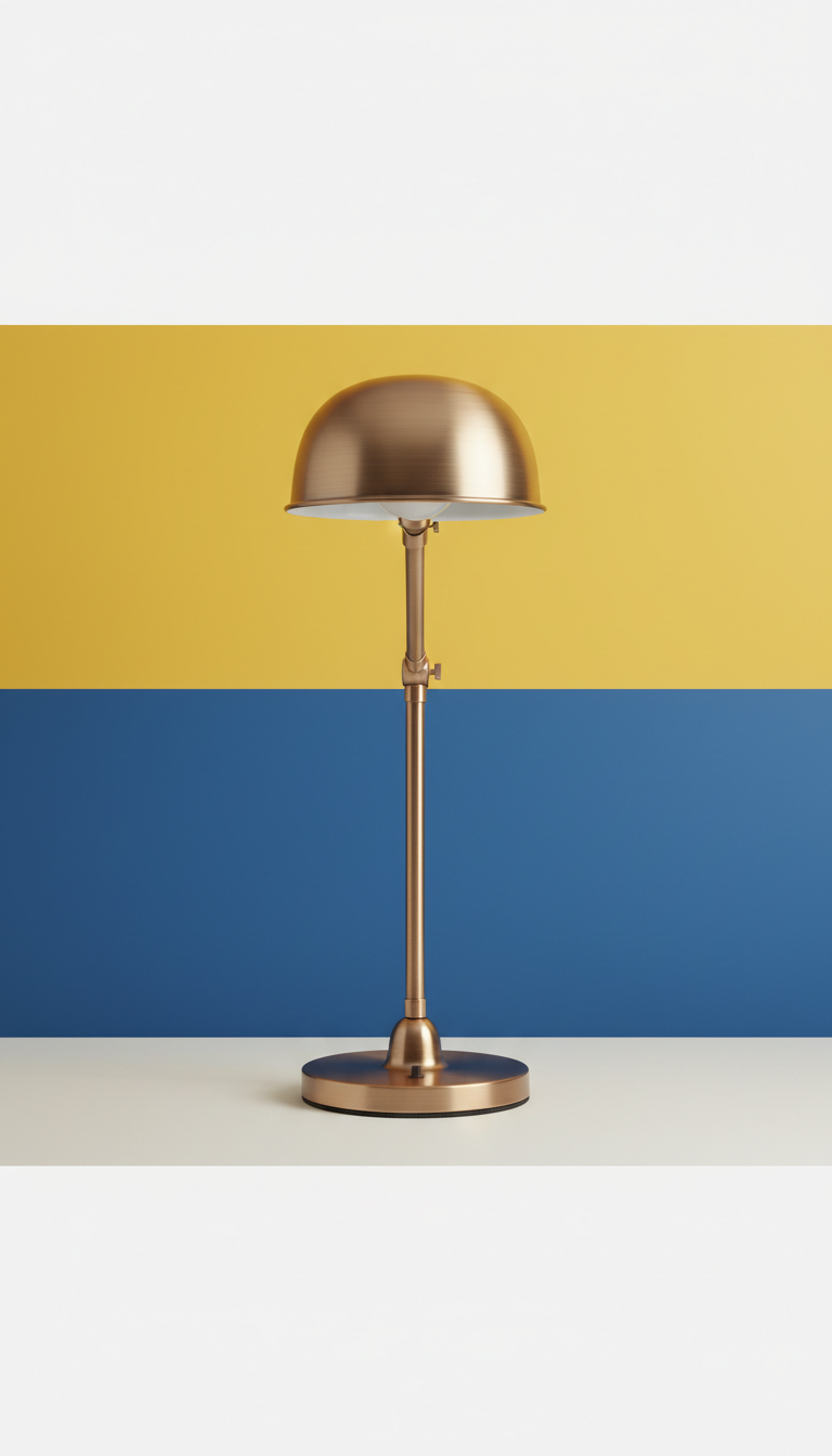 Brushed Metal Desk Lamp With Dimmable Light